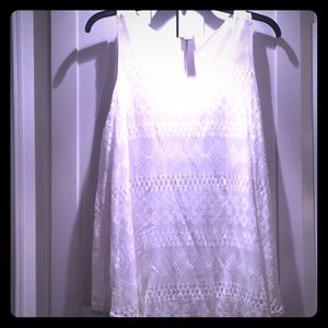 Lace lined dressy tank